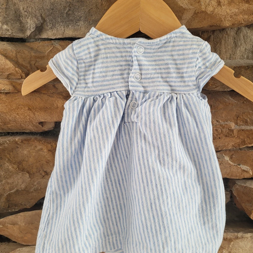 Carter's Blue and White Striped Baby Romper